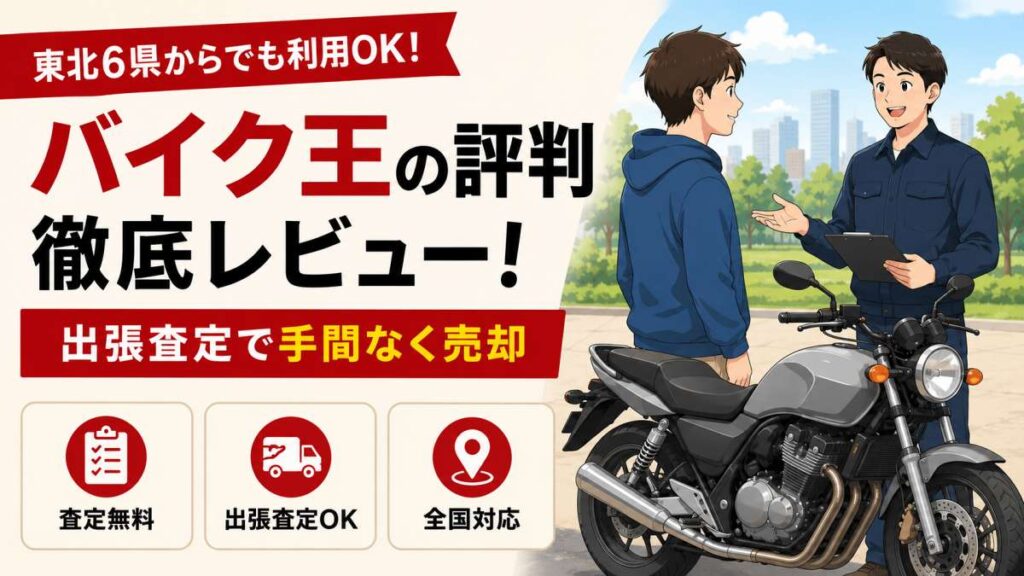 バイク王の評判 徹底レビュー｜東北6県からでも利用OK・出張査定で売却
