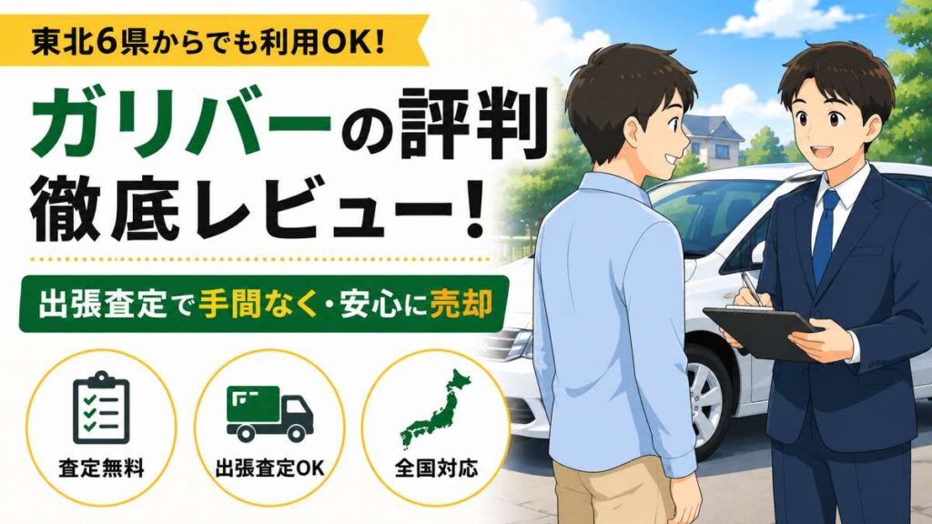 ガリバーの評判 徹底レビュー｜東北6県からでも利用OK・出張査定で売却