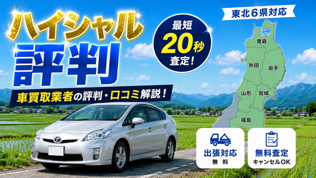 ハイシャル評判｜東北6県対応の廃車買取・最短20秒査定の実態