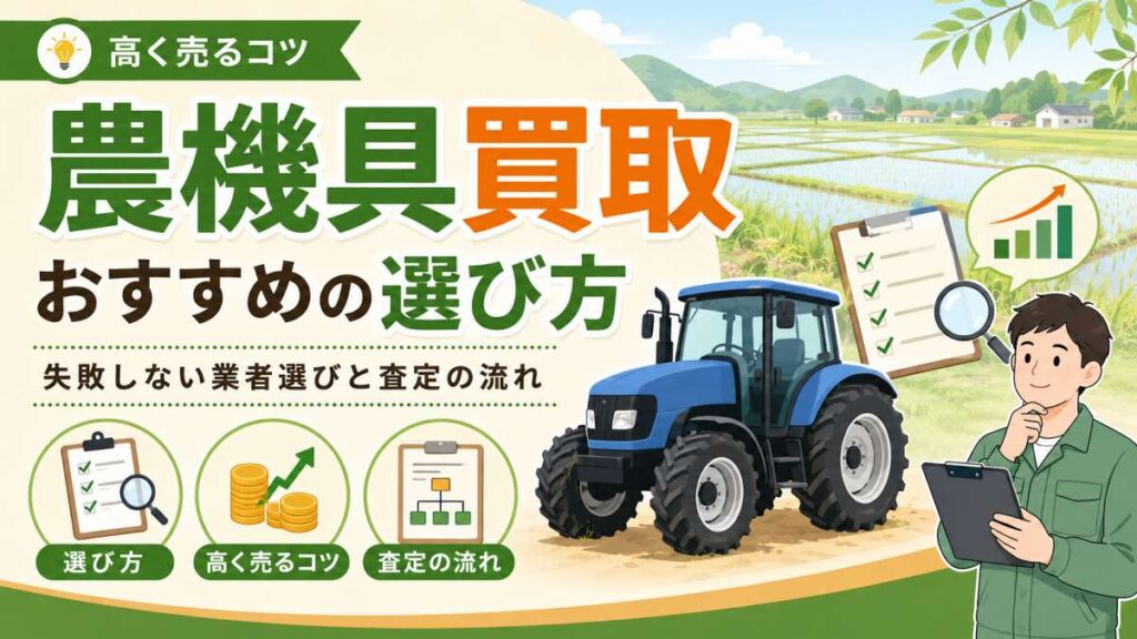 農機具買取おすすめの選び方｜高く売るコツと査定の流れ