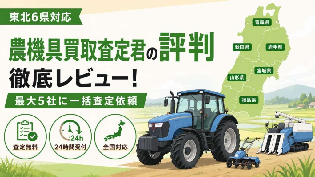 農機具買取査定君の評判 徹底レビュー｜東北6県対応・最大5社に一括査定依頼